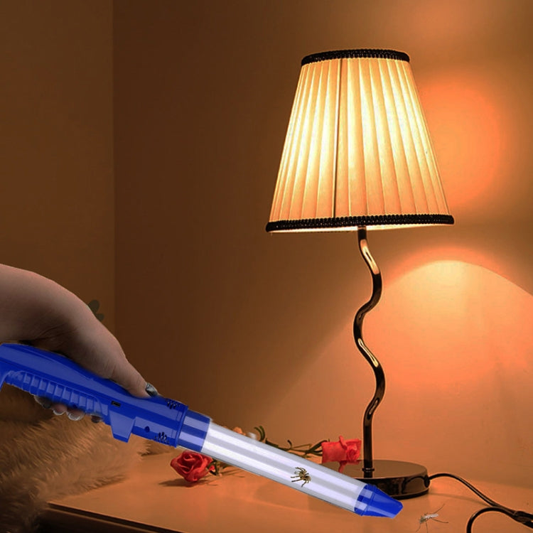 Blue and white handheld insect suction trap catcher with LED for dark use