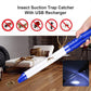 Blue electric insect suction trap catcher with USB recharge and LED light beam