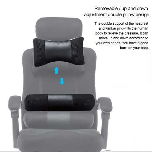 Ergonomic office chair with double-pillow headrest up and down adjustment