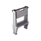 Gray folding step stool ladder with vented side panels and perforated step