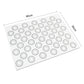 Rectangular white silicone macaron mat with gray ring pattern, 40×30 cm