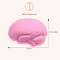 Pink silicone brain-shaped baking mold shown in size illustration.