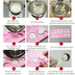 Pink lollipop chocolate mold tray with step-by-step use instructions diagram