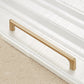 Gold zinc alloy cabinet drawer handle, long curved bar with mounting posts on both ends
