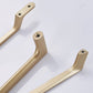 Gold cabinet drawer handles, curved bar style with threaded inserts and fixing holes
