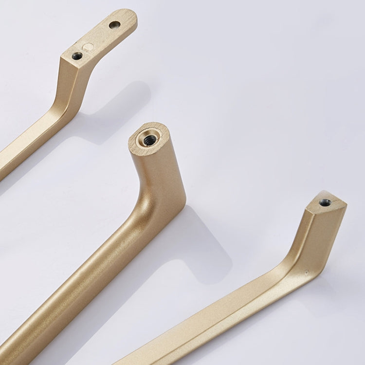 Gold cabinet drawer handles, curved bar style with threaded inserts and fixing holes