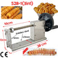 Manual potato spiral cutter with stainless steel base and black twisting wheel