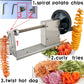 Manual potato spiral cutter with stainless steel frame and black wheel, 3 styles