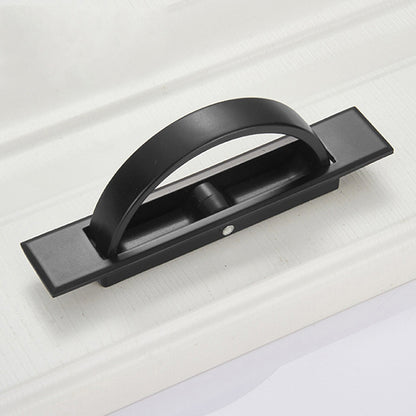 Hidden rotating flip cover latch button, black plastic, 5-piece set