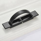 Hidden rotating flip cover latch button, black plastic base with mounting hole