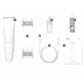 Electric pet grooming clipper kit with blade attachments, USB cable, and accessories