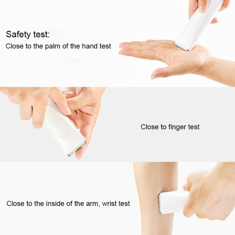 Electric pet grooming clipper safety testing on hand and forearm
