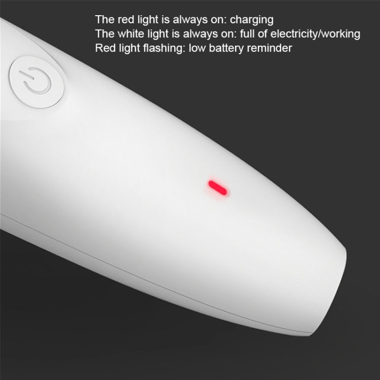 White clipper handle with red charging indicator light