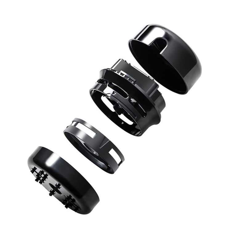 Round desktop cleaner brushes and attachments, shown in an exploded view