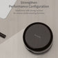 Black round desktop cleaner with smooth top and brand logo