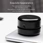 Black round desktop cleaner with lid and front switch on the lower base
