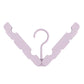 Lavender foldable clothes drying hanger rack with curved hook and two end arms