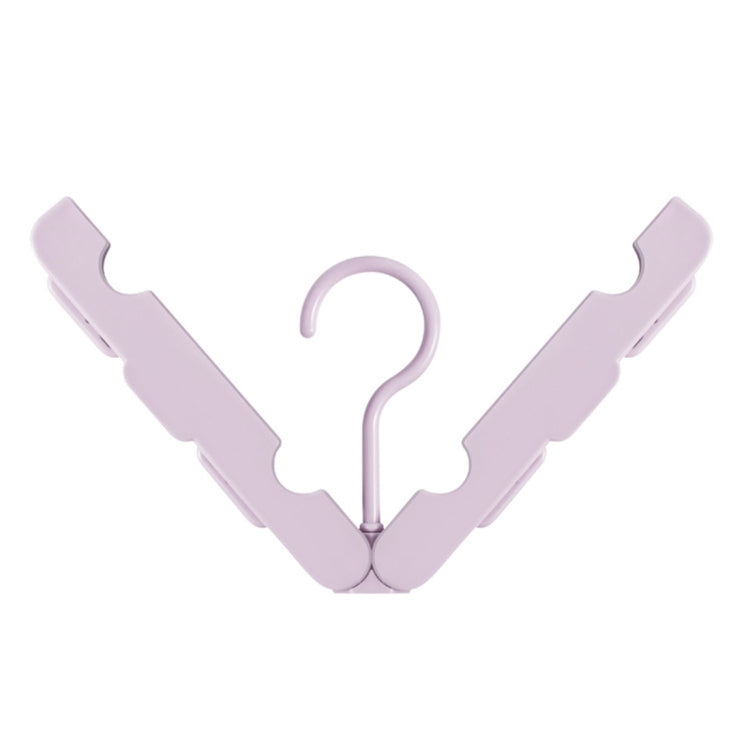 Lavender foldable clothes drying hanger rack with curved hook and two end arms