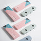 Light blue foldable clothes drying hanger rack with clips, shown with multiple units