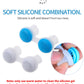 Soft silicone nasal air purifier inserts in blue and white, with porous pads