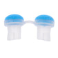 Pair of blue mesh nasal filters with white mouthpiece tips