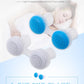 Two-pack nasal air purifier device with blue mesh filter caps and white tips
