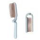 Light blue folding hair comb with ABS handle and hinged protective cover