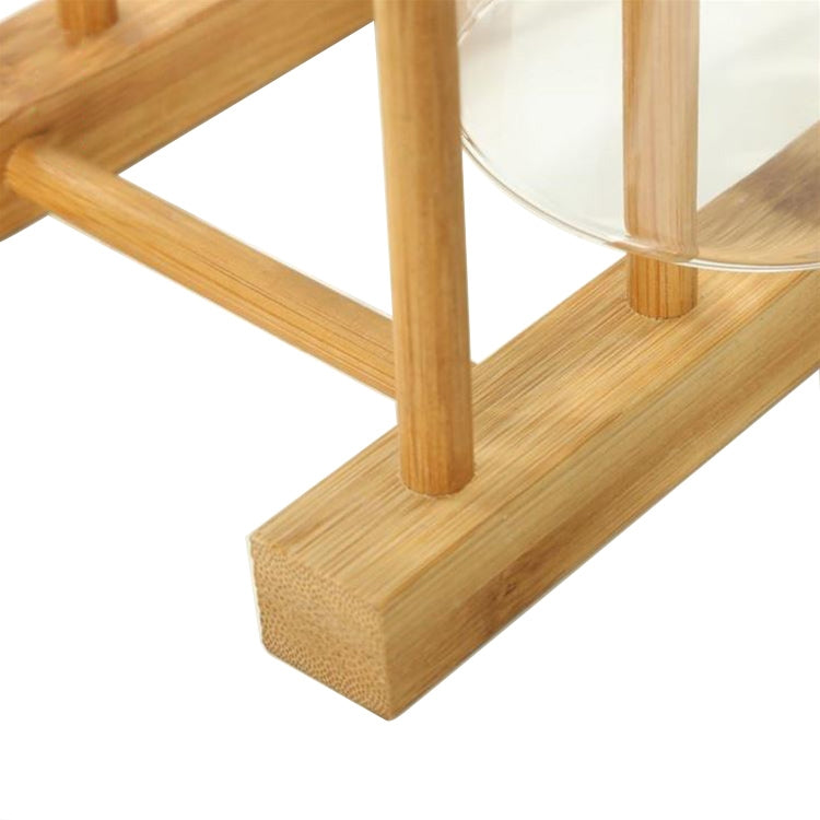Light wood plate rack close-up of slotted base and upright dividers