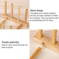 Light wood plate drip rack with 5 upright posts and slotted base