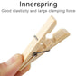 Bamboo clothes peg clip with inner spring and hinged metal clamp mechanism