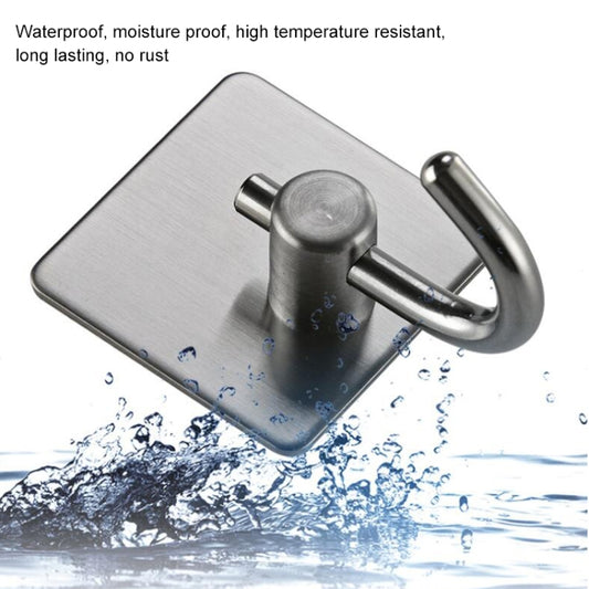 Stainless steel hook holder with curved hook and water droplets
