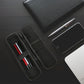 Dark zipper cable case on desk, interior mesh pocket with elastic strap