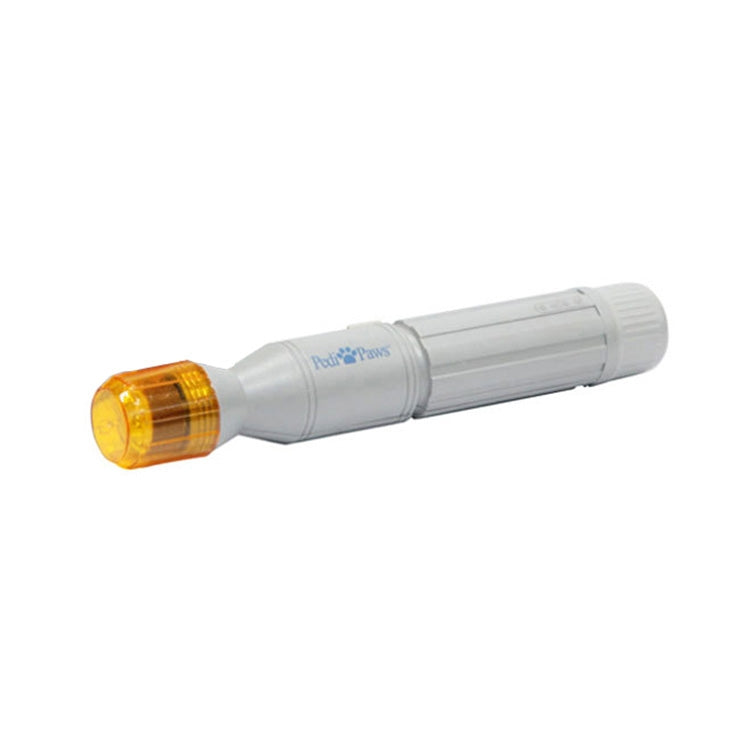 White electric pet nail grinder with orange transparent head end