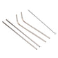 Silver stainless steel drinking straws with long cleaning brush, set