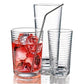 Stainless steel drinking straw with clear, ribbed cup set