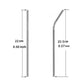 Stainless steel drinking straw lengths shown: 22 cm and 20.5 cm, black finish