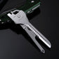 Stainless steel keychain multi-tool with serrated blade and screwdriver bit