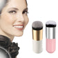 Large round makeup brushes set: one pink-handled, one gold/white-handled, soft bristles