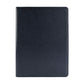 Black leather document folder notebook cover, flat front view