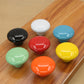 Glazed ceramic cabinet drawer knobs set with black, white, green, red, blue, yellow, orange