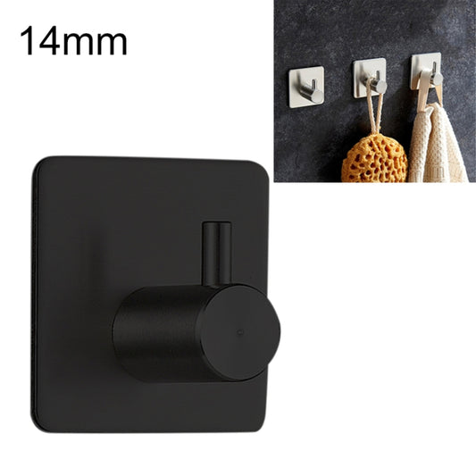 Black cylinder hanger hook with square backplate, stainless steel, 14mm size
