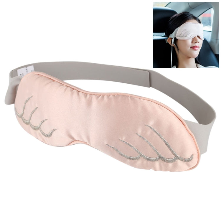 Pink graphene USB eye mask with gray strap and stitched eyelash pattern on the pad