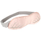 Pink graphene USB eye mask pad with gray elastic strap and embroidered eyelash lines