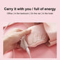 USB eye mask closeup: flesh-colored padded cover with charging cable