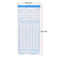 Single paper time card with blue grid table and header labels