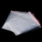 Clear PE self-sealing zip lock packaging bags, 7x11 cm, flat stack
