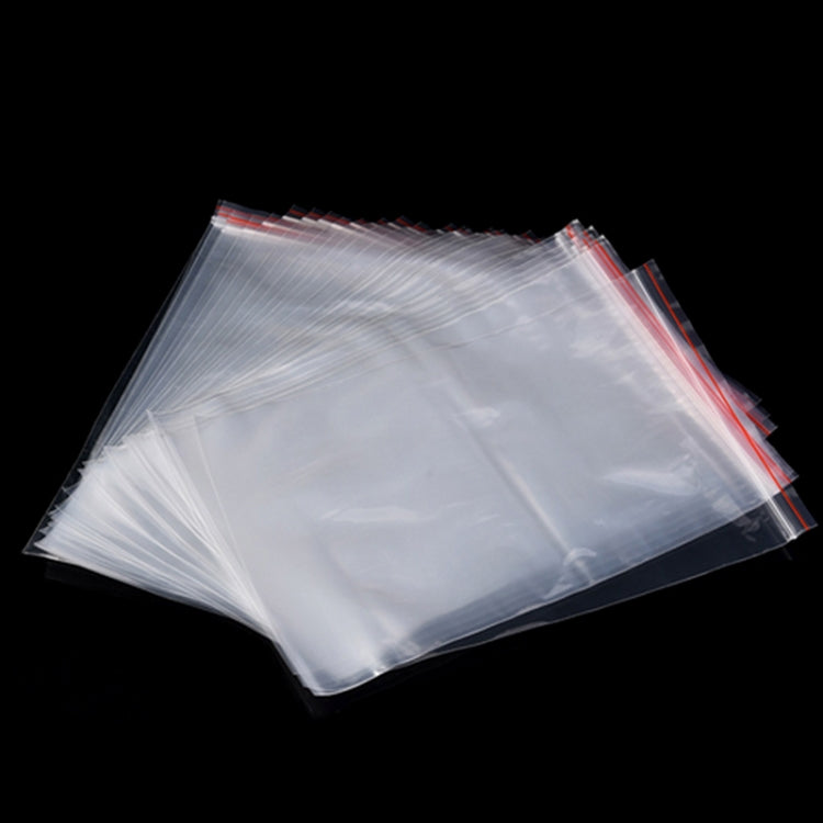 Clear PE self-sealing zip lock packaging bags, 7x11 cm, flat stack