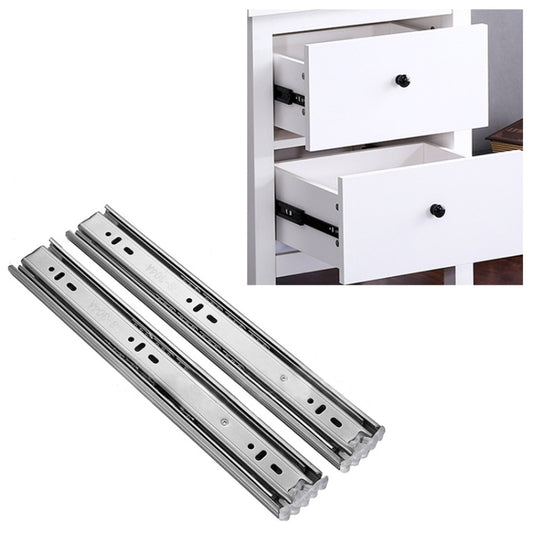 Stainless steel 3-section ball bearing drawer slide rail, soft-close, 14 in