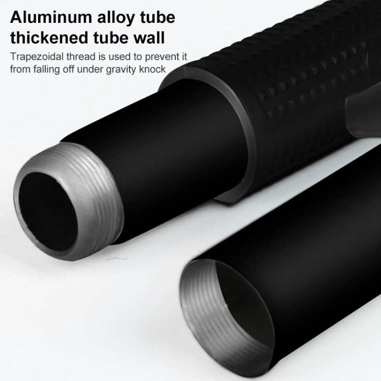 Black folding shovel handle with aluminum tube end and textured grip