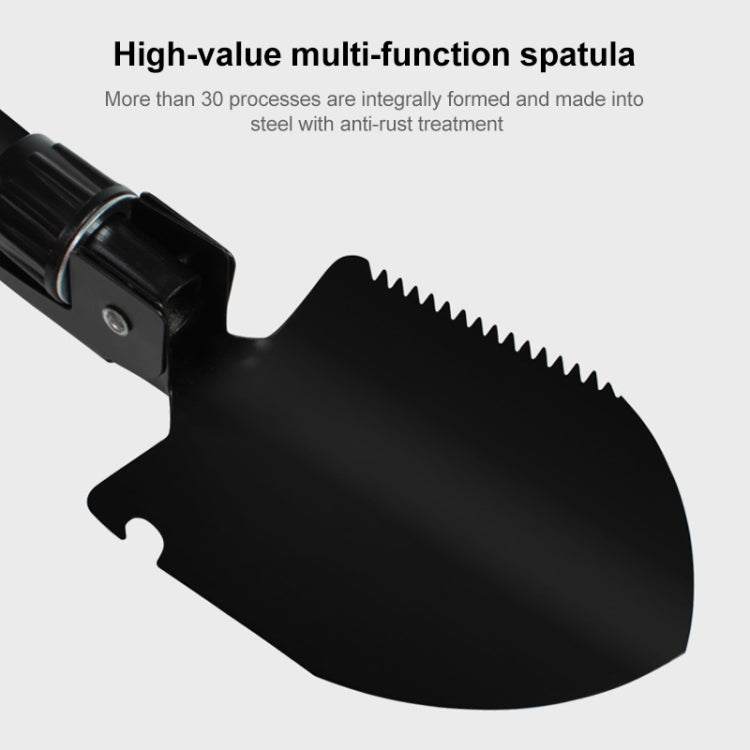 Multi-function shovel spade with serrated edge and pivoting joint